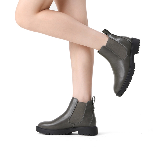 Classic Chelsea Ankle Booties - GREY PU - 1